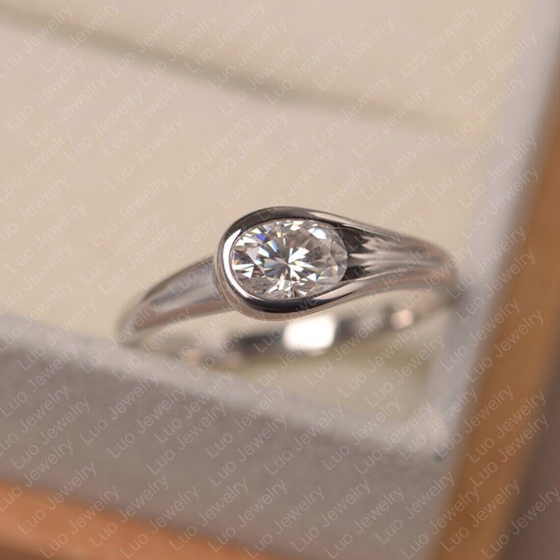 Oval Cut Solitaire Engagement Ring N616
