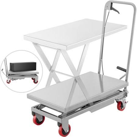 Hydraulic Scissor Lift Table Cart, 500lbs Capacity, 27.5-inch Lifting Height W137