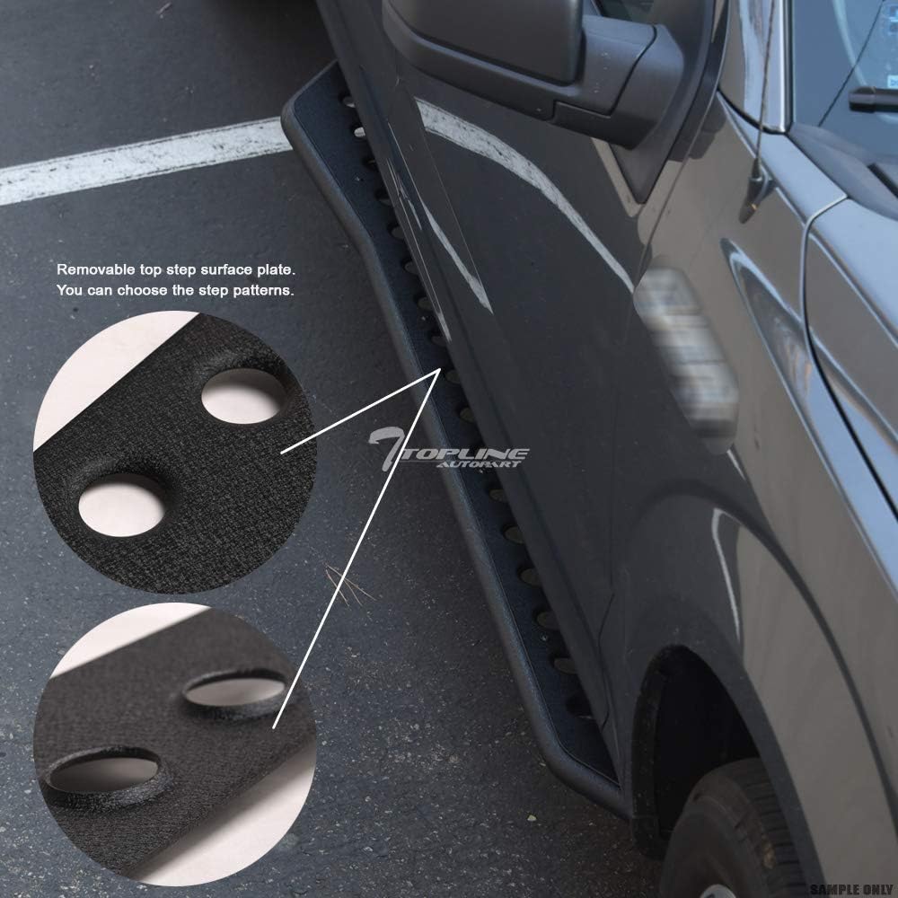 Textured Black Round Pattern Side Step Rail Nerf Bars Q5884