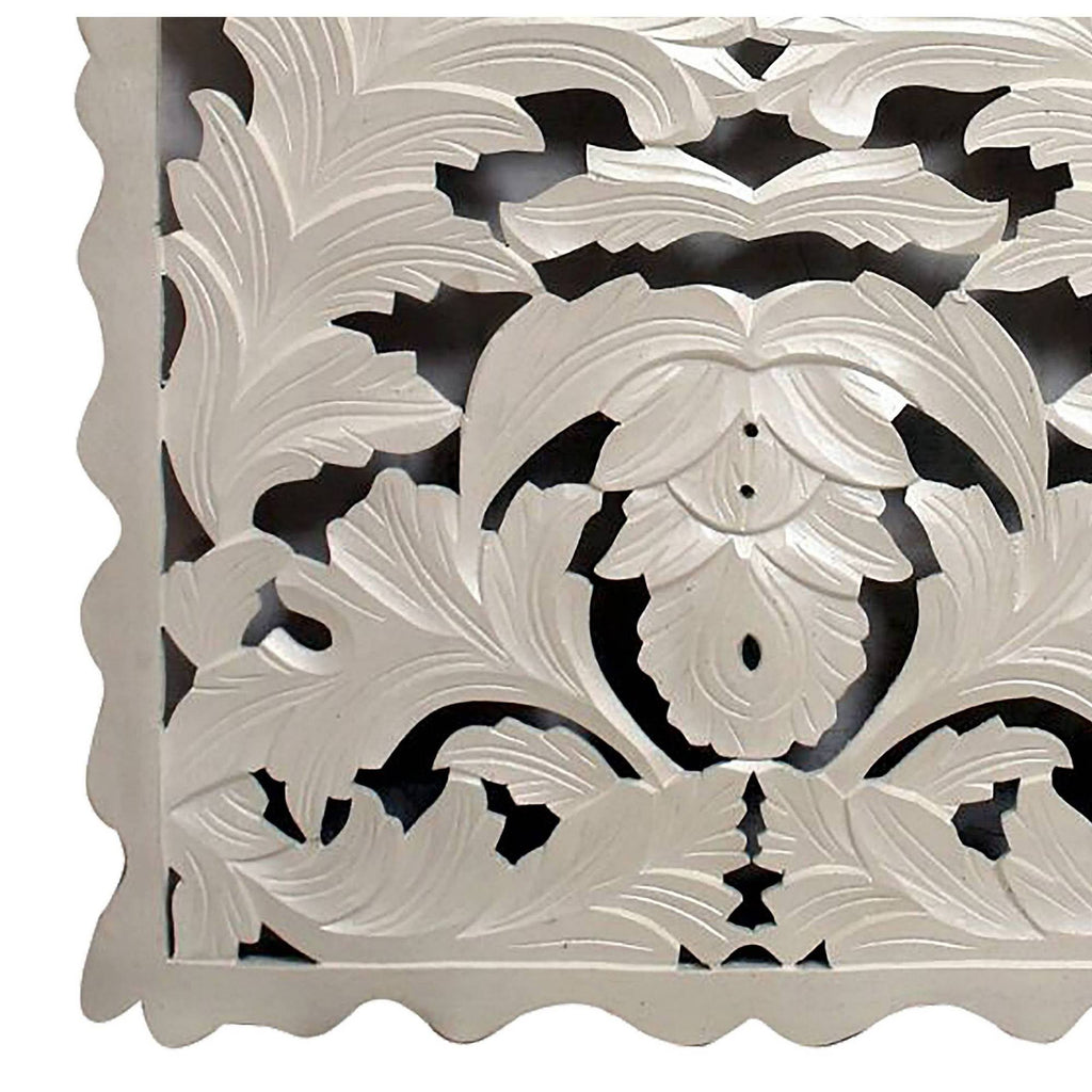 Carved Out White Wood Panel D7911