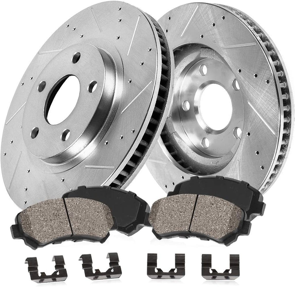 5 Lug Rotors + Brake Pads + Clips V839384