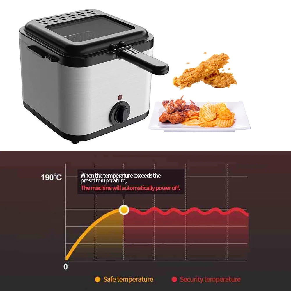 Stainless Steel Deep Fryer with Basket, 2.5 Liter, 1000 Watts, Non Stick Z62093