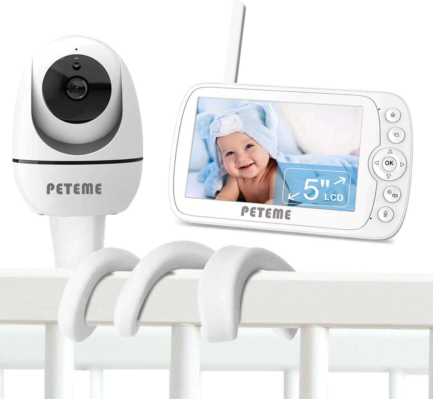 5" LCD Video Baby Monitor with 1080P Resolution Pan/Tilt Camera T98750