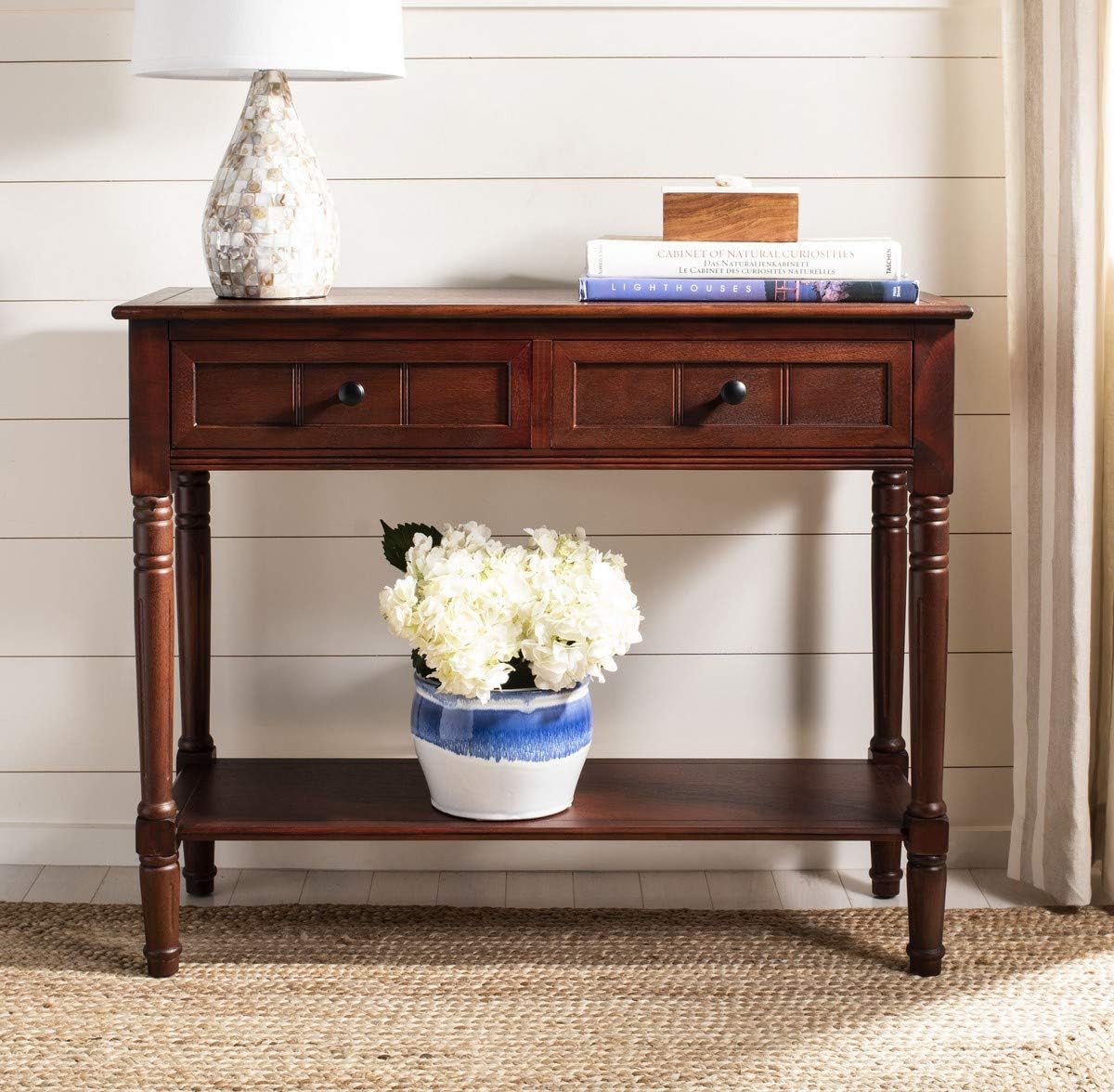 Dark Cherry 2-Drawer Console Table X338