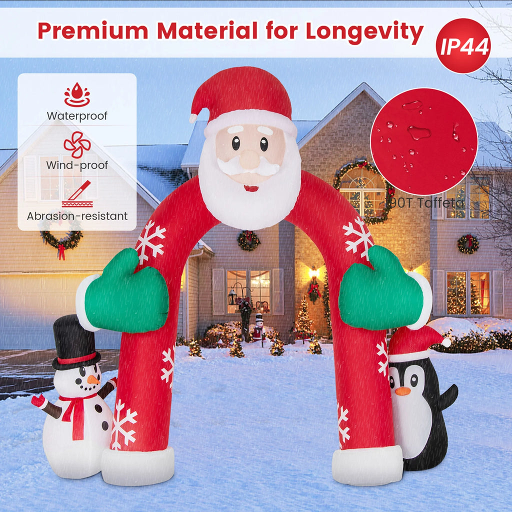 10FT Inflatable Christmas Santa Archway Decoration with LED Lights R594919