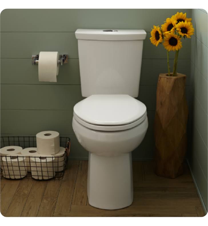 White Dual Flush Round Front Toilet F73338