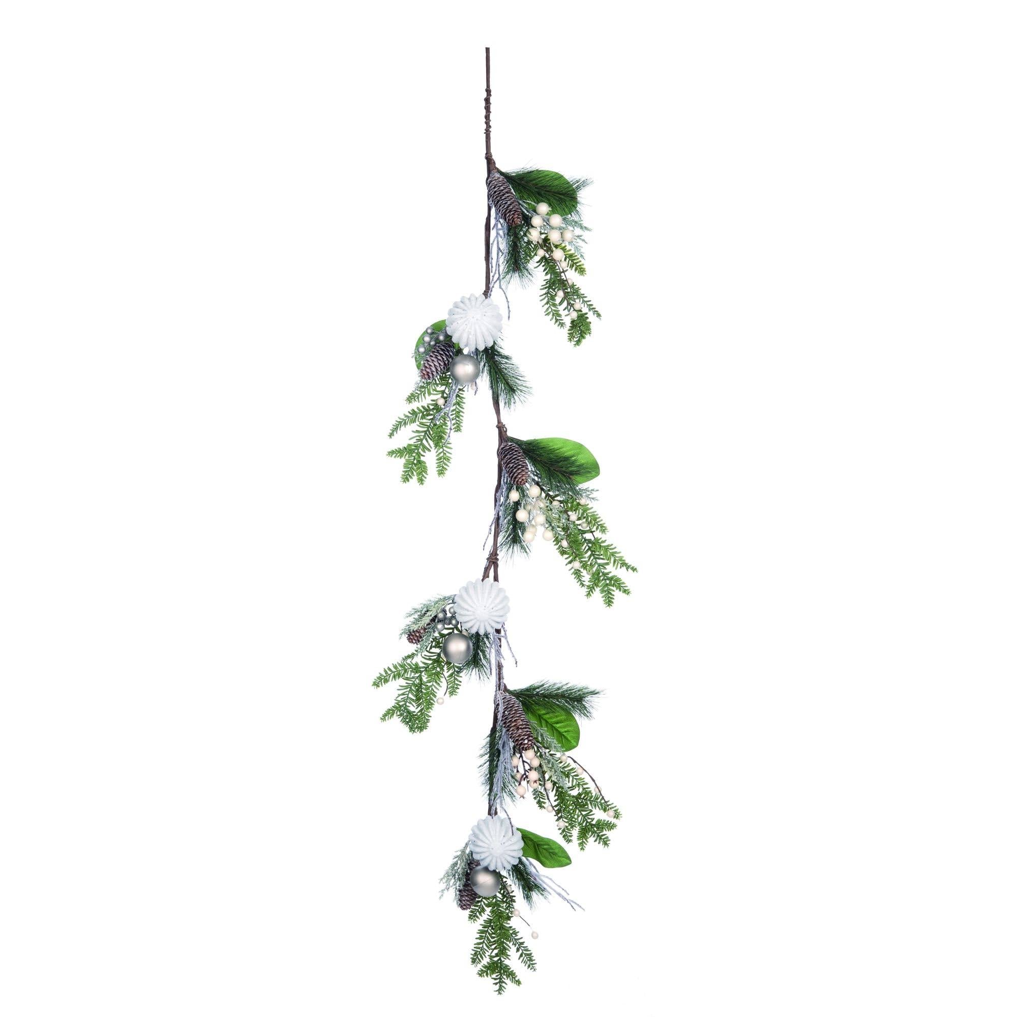 Green and White Christmas Garland L3533