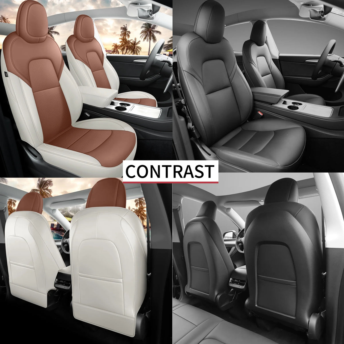 Brown and Beige Car Seat Cover B88334