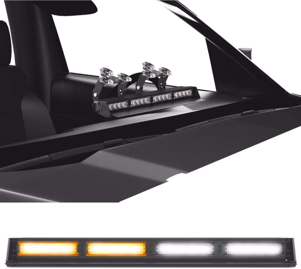 Blue/Blue 4 Head LED Strobe Light Bar with Cigarette Lighter Plug N18716