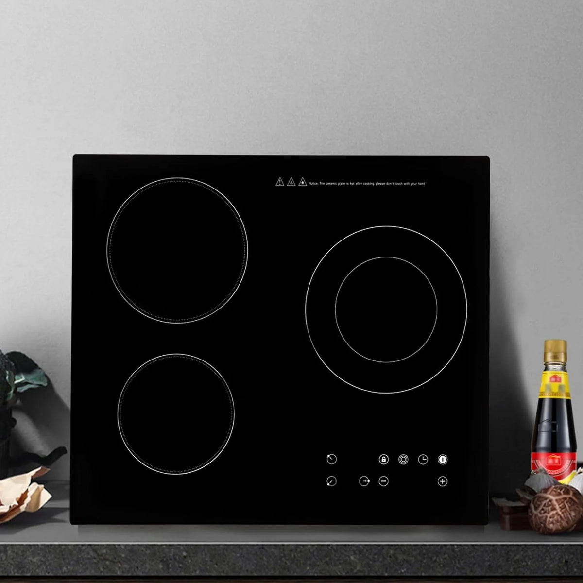 2600W 110V Portable Induction Cooktop 3 Burners Touch Control Countertop W80698