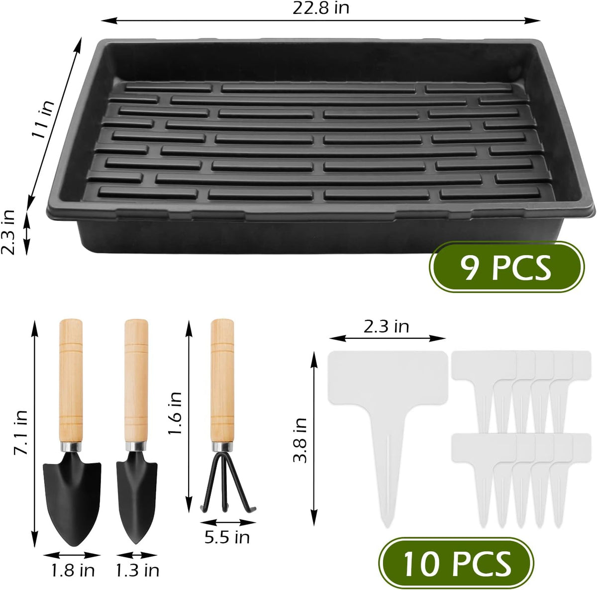 18 Pcs Seed Starter Tray with Base Tray, 72 Cells, No Drain Holes, Pack of 2 Z724548