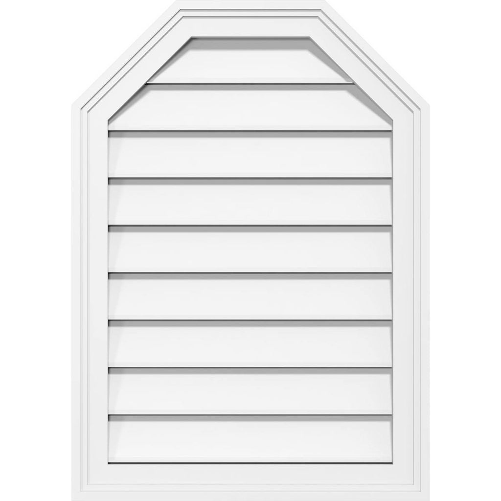 40x22W x 40x22H Octagonal Surface Mount PVC Gable Vent V319
