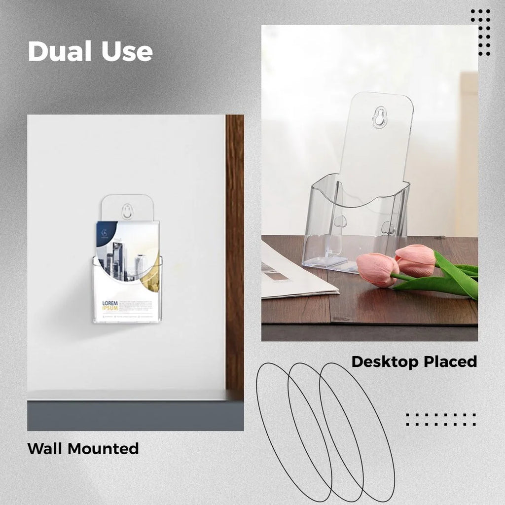 10 Pcs Clear Acrylic Brochure Holders for A6 Size Literature X829852