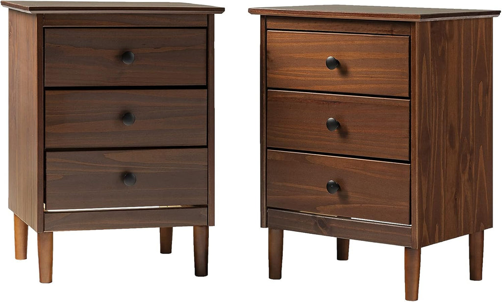 Caramel Wood 3 Drawer Nightstand D950872