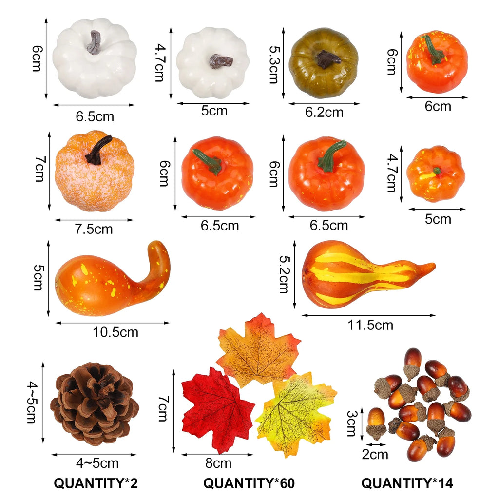86 Pcs Christmas Artificial Pumpkins Home Decoration Set M833433
