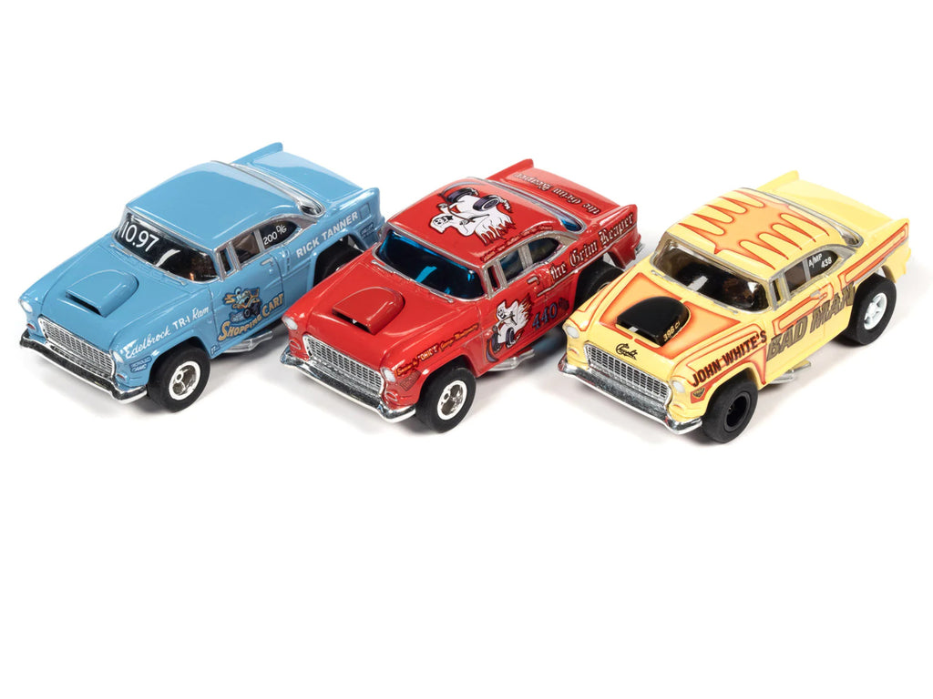 1955 Chevrolet Bel Air Gassers 3 Car Set Slot Cars HO Scale H56603