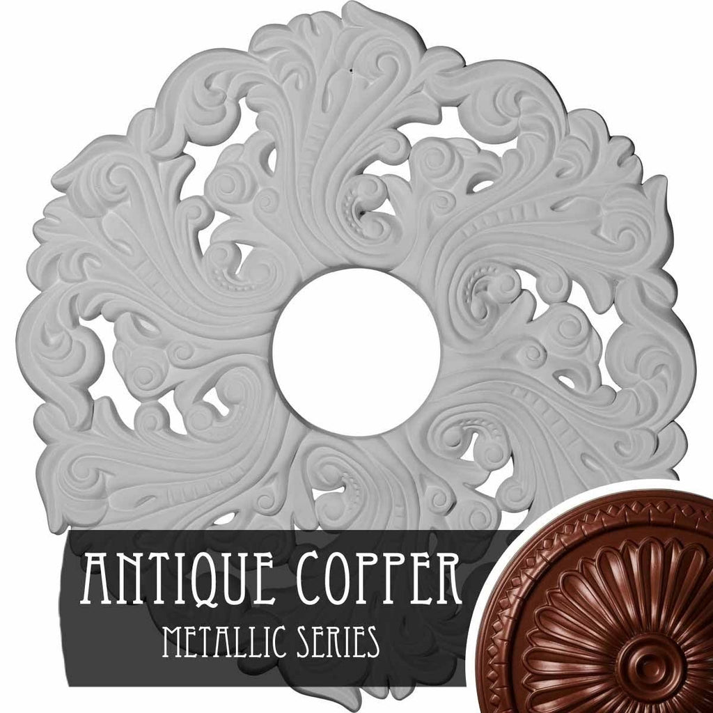 Green Gold Hand-Painted Ceiling Medallion U7498