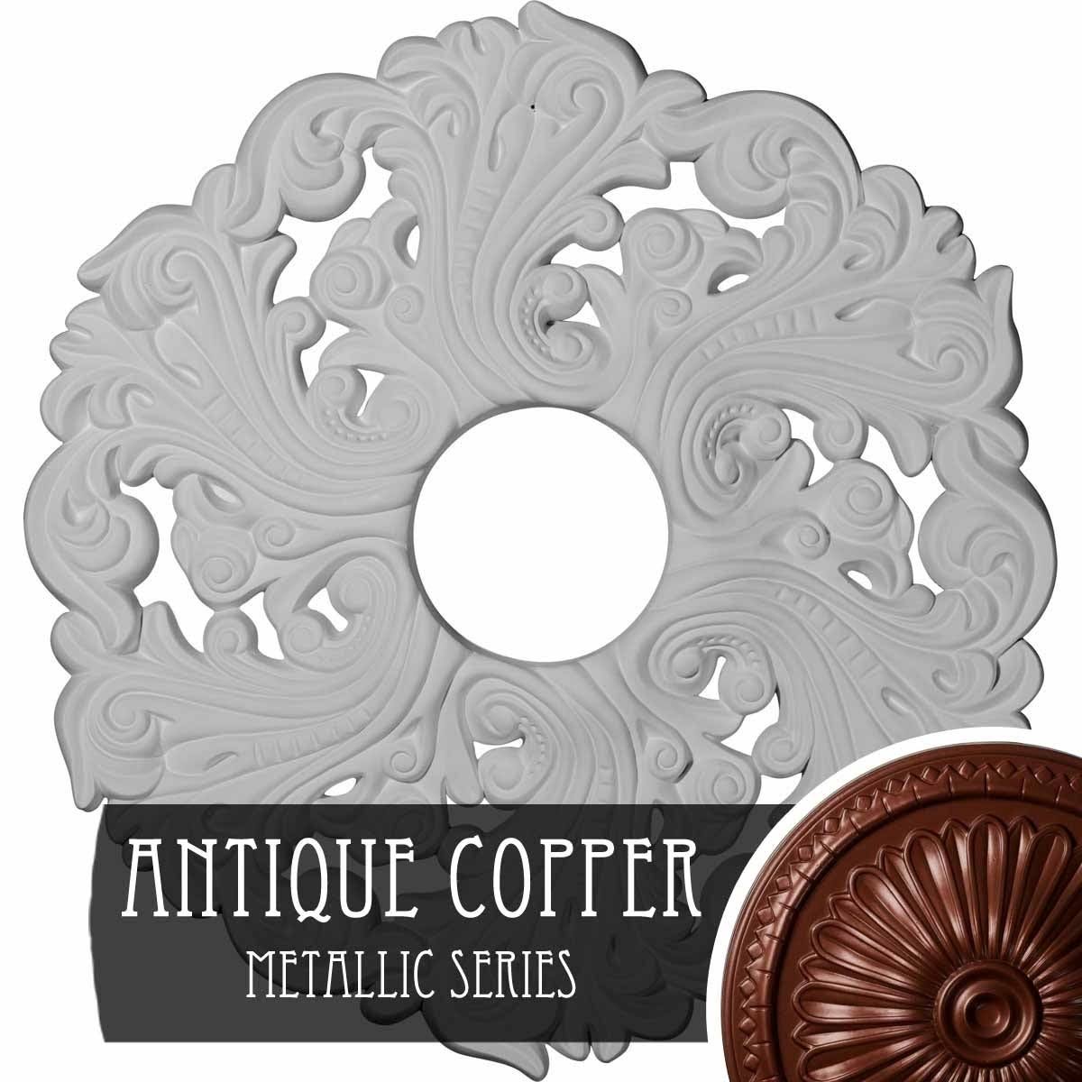 Green Gold Hand-Painted Ceiling Medallion U7498