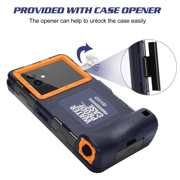 Waterproof Protective Case for Phones Up to 6.9 Inch with Lanyard V897