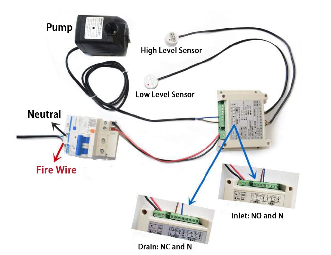 Automatic Water Level Controller with Two Non Contact Sensors 1 Meter Cable H874467