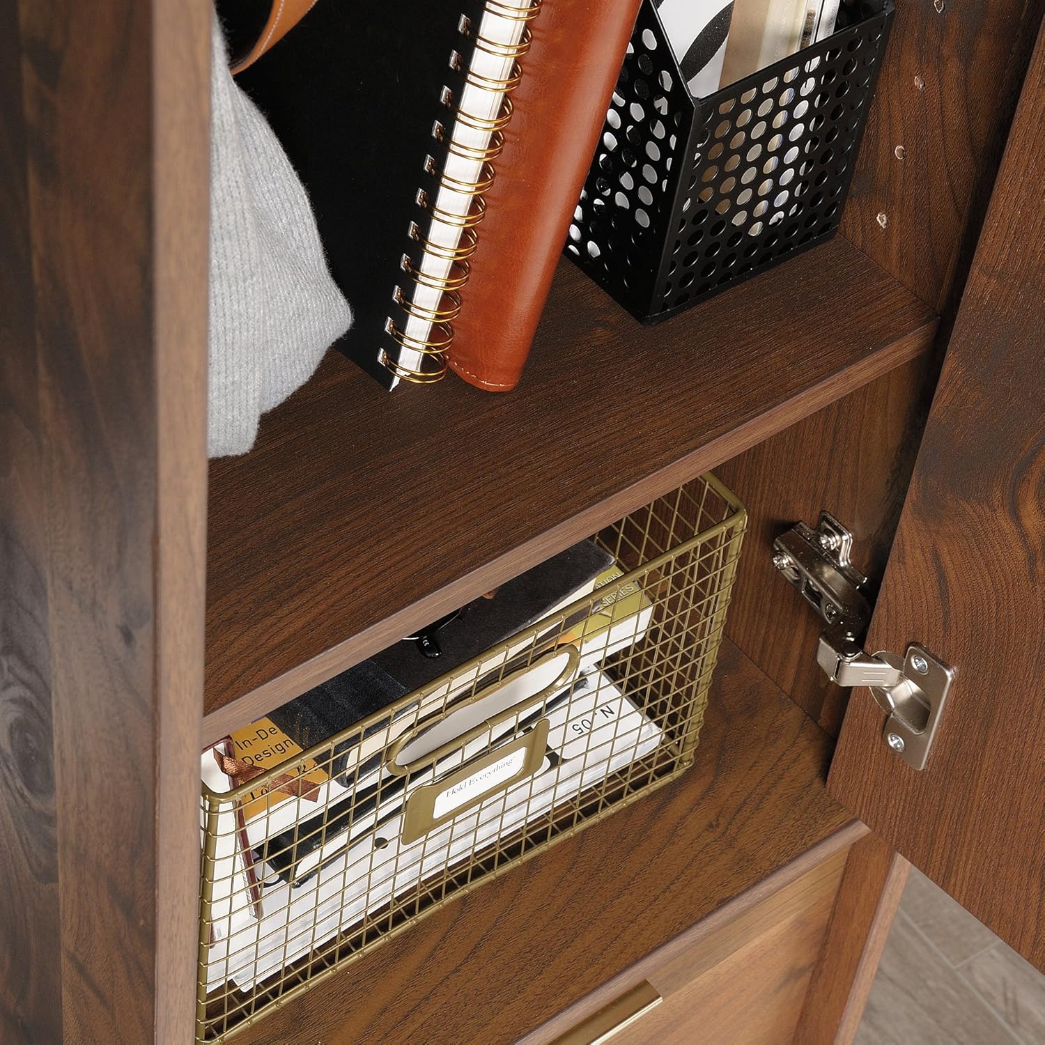 Storage Cabinet with File, Grand Walnut Finish R700