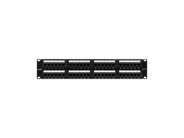 48-Port Cat6 UTP Unshielded Patch Panel 2U Black K54881