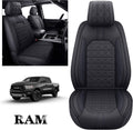 Black Faux Leather Front Seat Covers for Dodge RAM Pickup F491