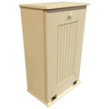 Antique Cream Large Wooden Trash Bin F7598