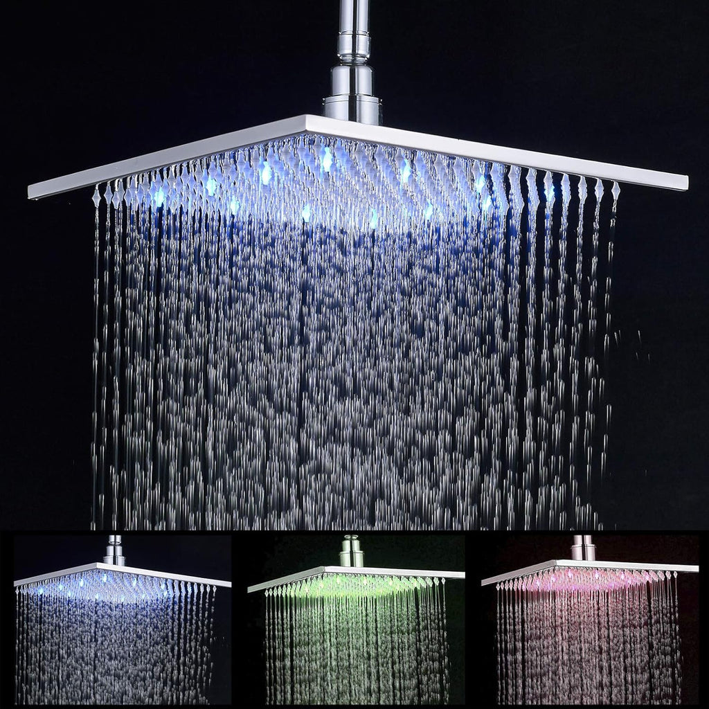 Oil Rubbed Bronze LED Square Shower Head Pack of 2 Y583