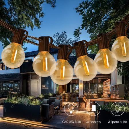 12m E12 Base G40 LED String Light with 25 Sockets & 28 Bulbs V14445