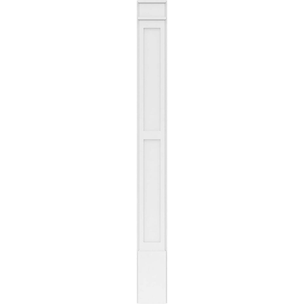 Two Equal Flat Panel PVC Pilaster with Decorative Capital & Base (Pair) B856