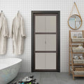 Mocha 3-Lite MDF Wood Frame Frosted Glass Closet Bi-Fold Door F5155