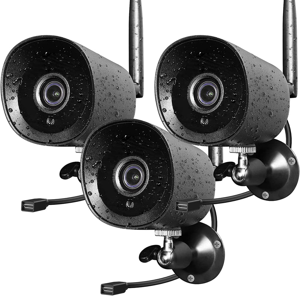 2Pack 1080P Full HD WiFi IP Camera with Night Vision, IP66 Waterproof J923