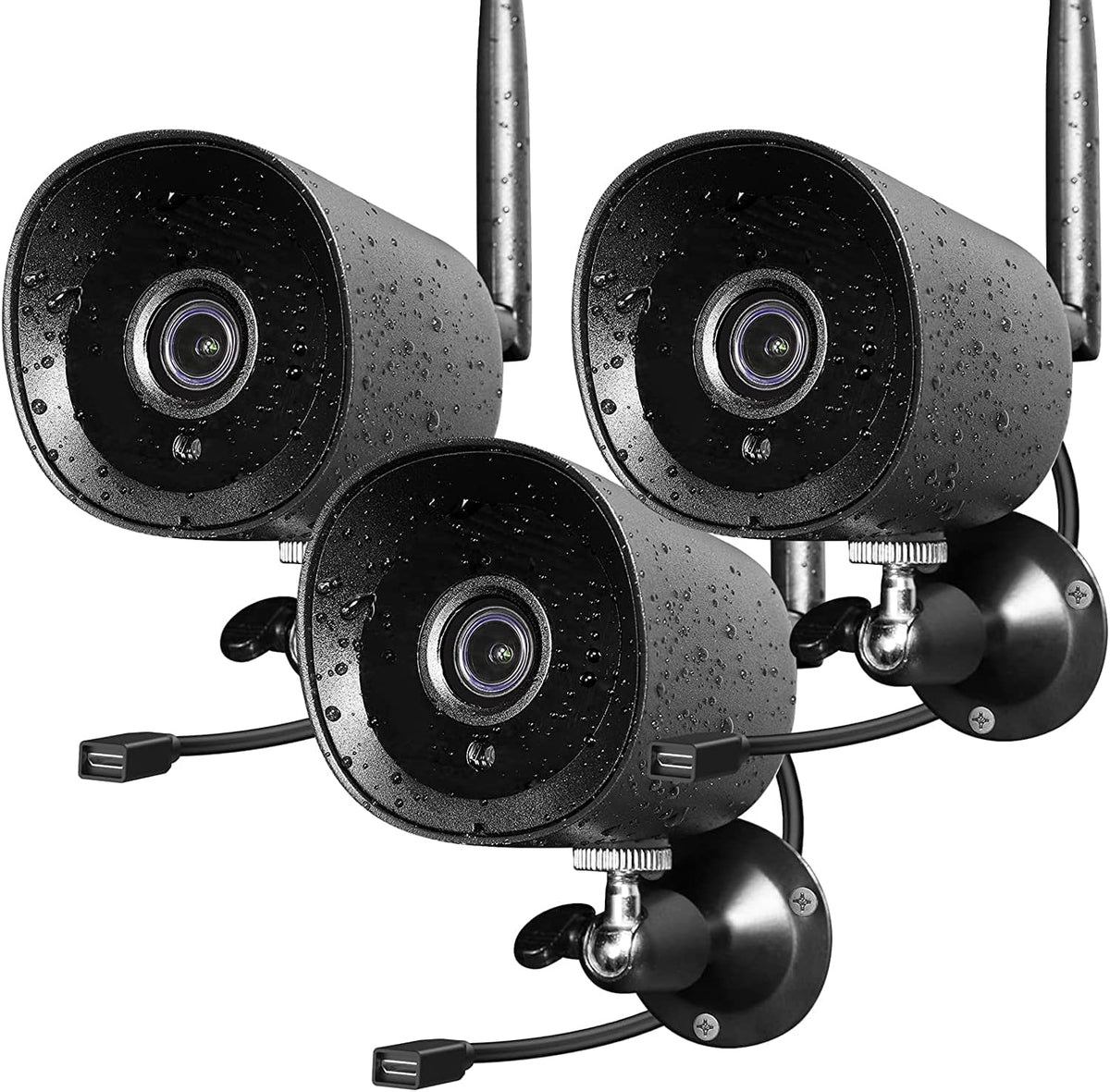2Pack 1080P Full HD WiFi IP Camera with Night Vision, IP66 Waterproof J923