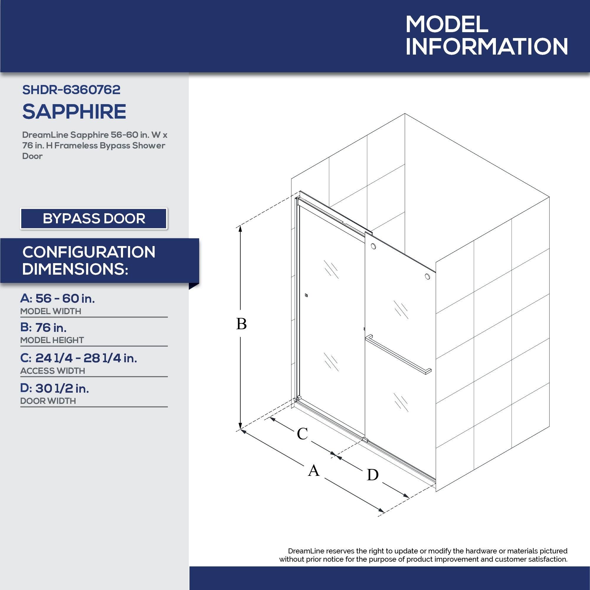 Semi-Frameless Bypass Shower Door in Chrome and Gray Glass K60036