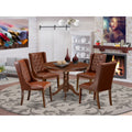 5-piece Wood Dining Table and Chair Set in Mahogany A93964