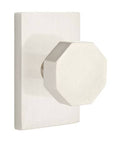 Modern Octagon Door Knobset with Rectangular Rosette, Satin Nickel F264