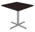30 in. Via Square X-Base Table Mocha Walnut Grey Q35916