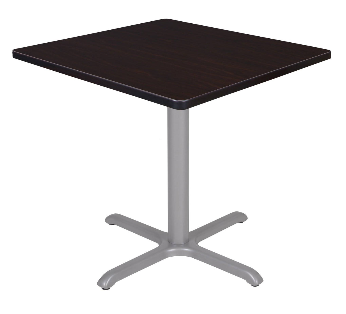 30 in. Via Square X-Base Table Mocha Walnut Grey Q35916