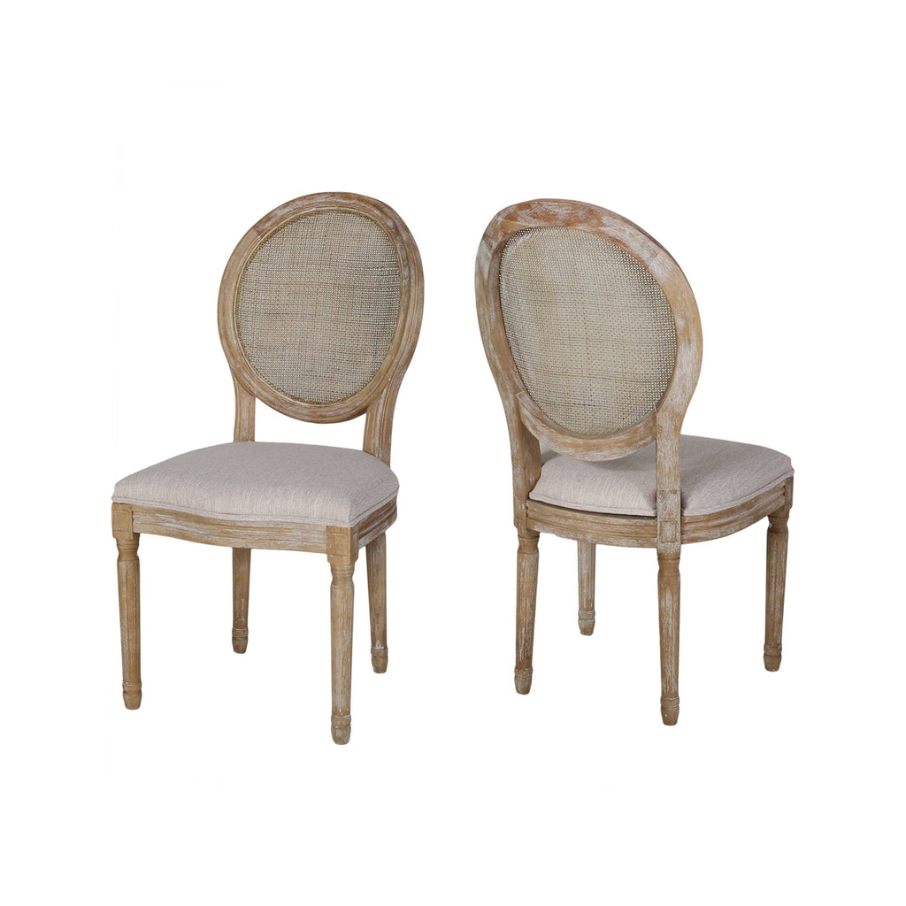 Oval Cane Back Dining Chair (Set of 2) Light Blue P304