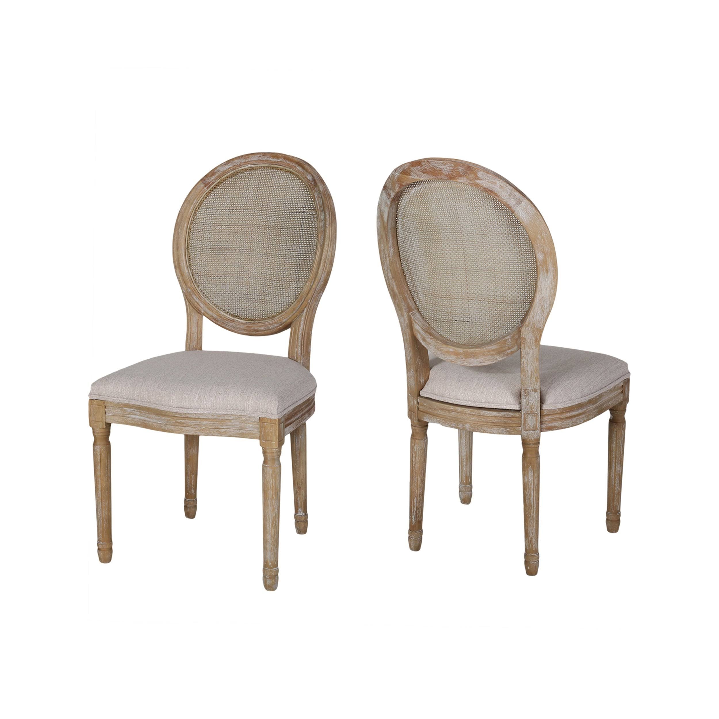 Oval Cane Back Dining Chair (Set of 2) Light Blue P304