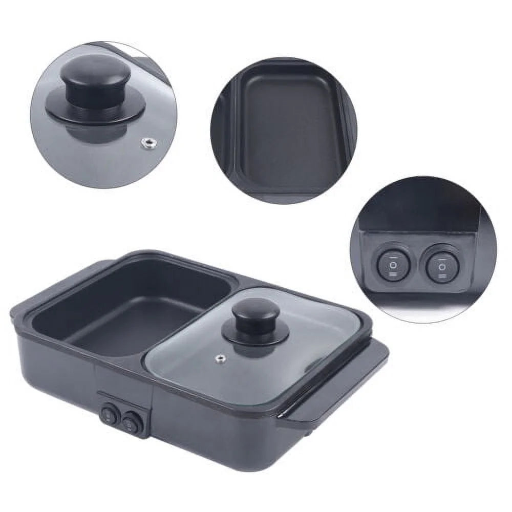1200W Portable 2 in 1 Hot Pot Barbecue Grill Non-Stick Pan Z494