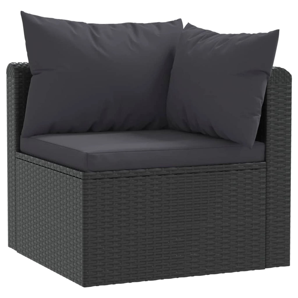 3 Piece Poly Rattan Patio Sofa Set with Cushions R871