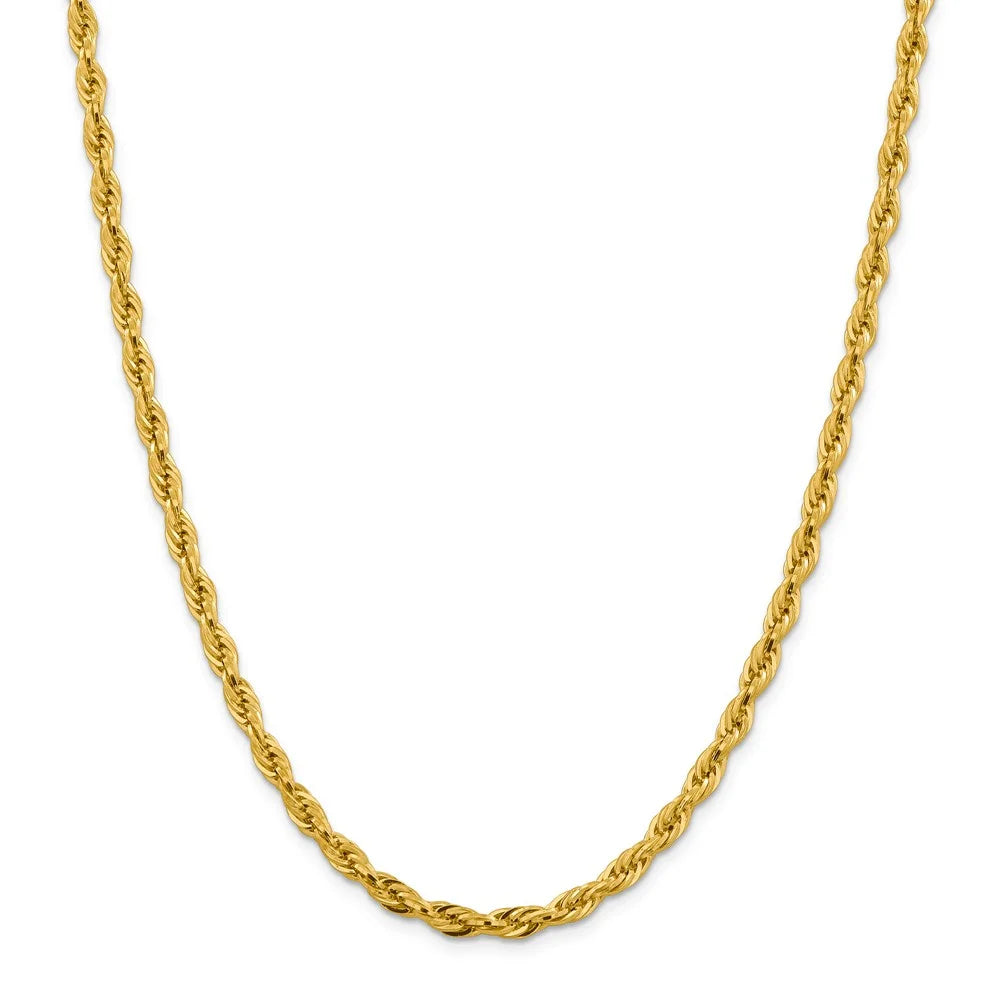 14kt Yellow Gold 24 inch Rope Chain with Lobster Clasp Z1381