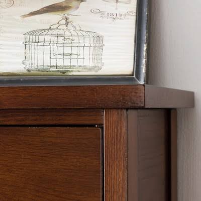 Brown Slatted Bookcase J973