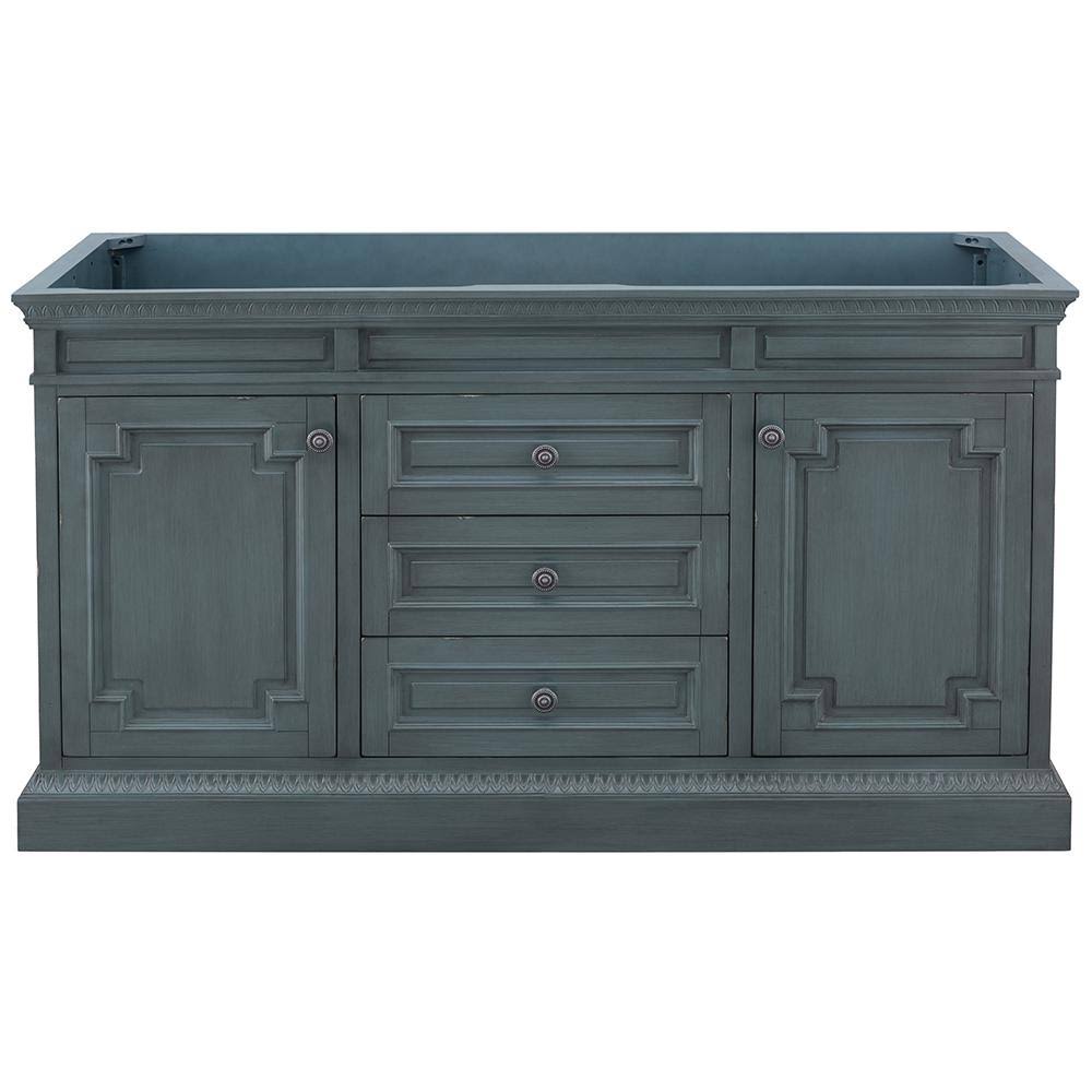 Distressed Blue Fog Bath Vanity Cabinet X46211