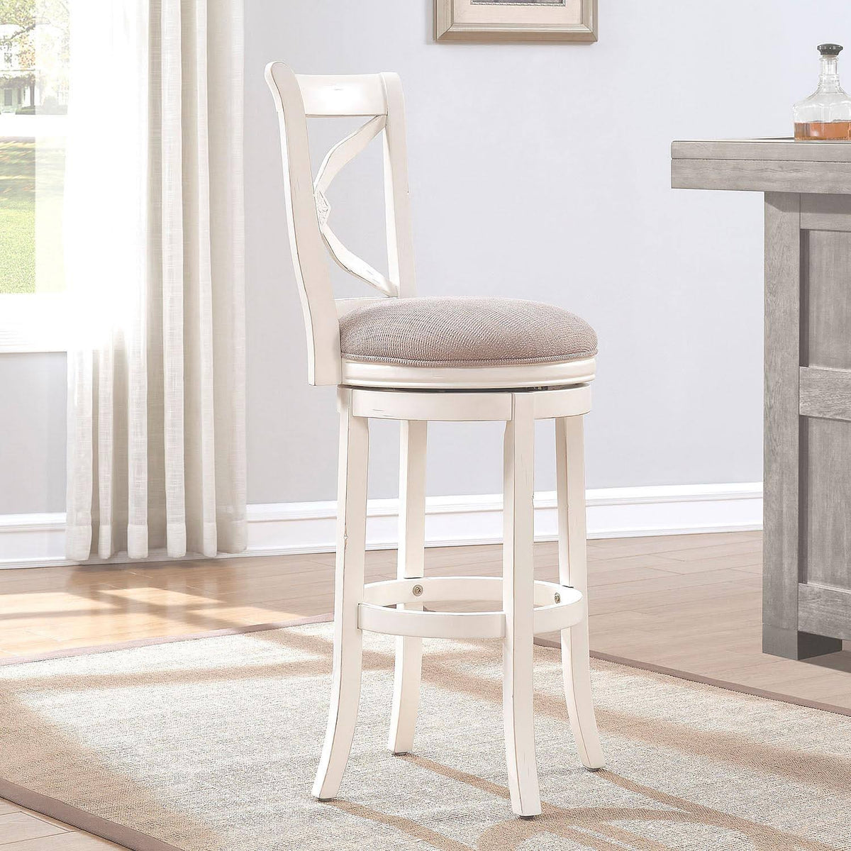 White Swivel Counter Stool U82840
