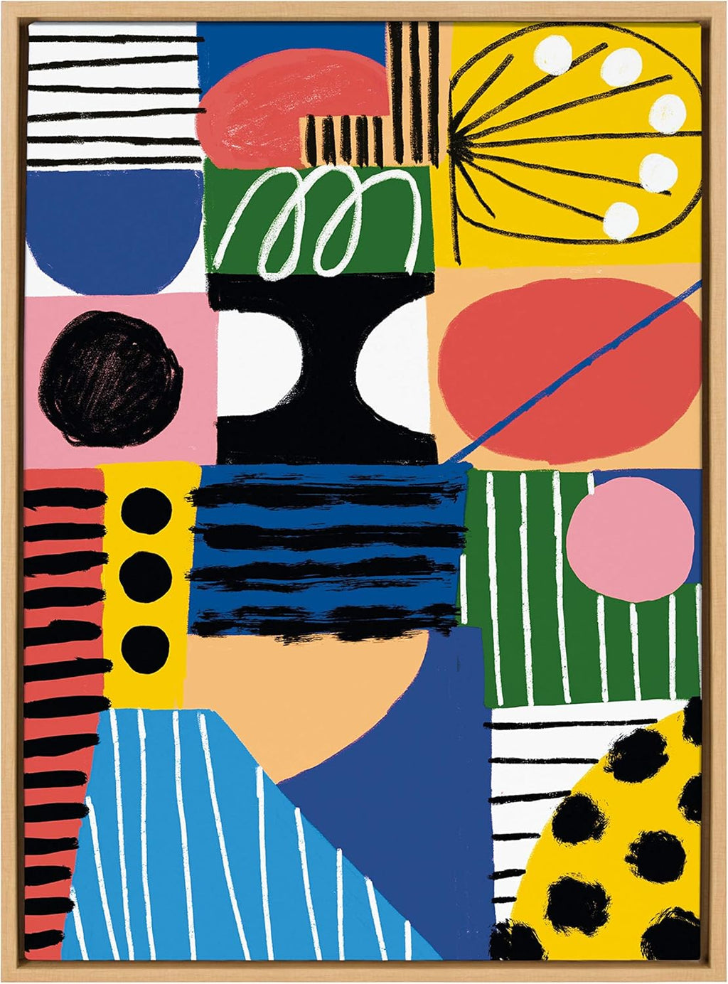 Abstract Collage 2 Framed Canvas Wall Art, 23x33 Black N668