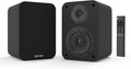 4 Inch Powered Bookshelf Speakers, Black, Pair X144481