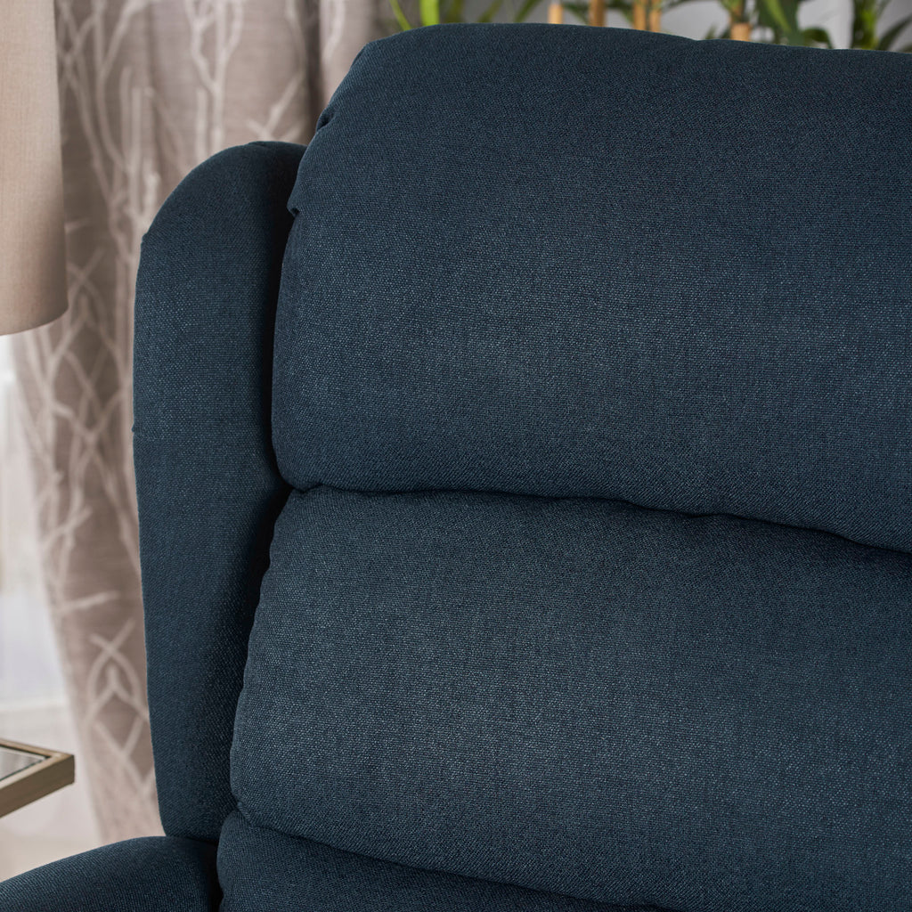 Navy Blue Tufted Fabric Power Recliner R802